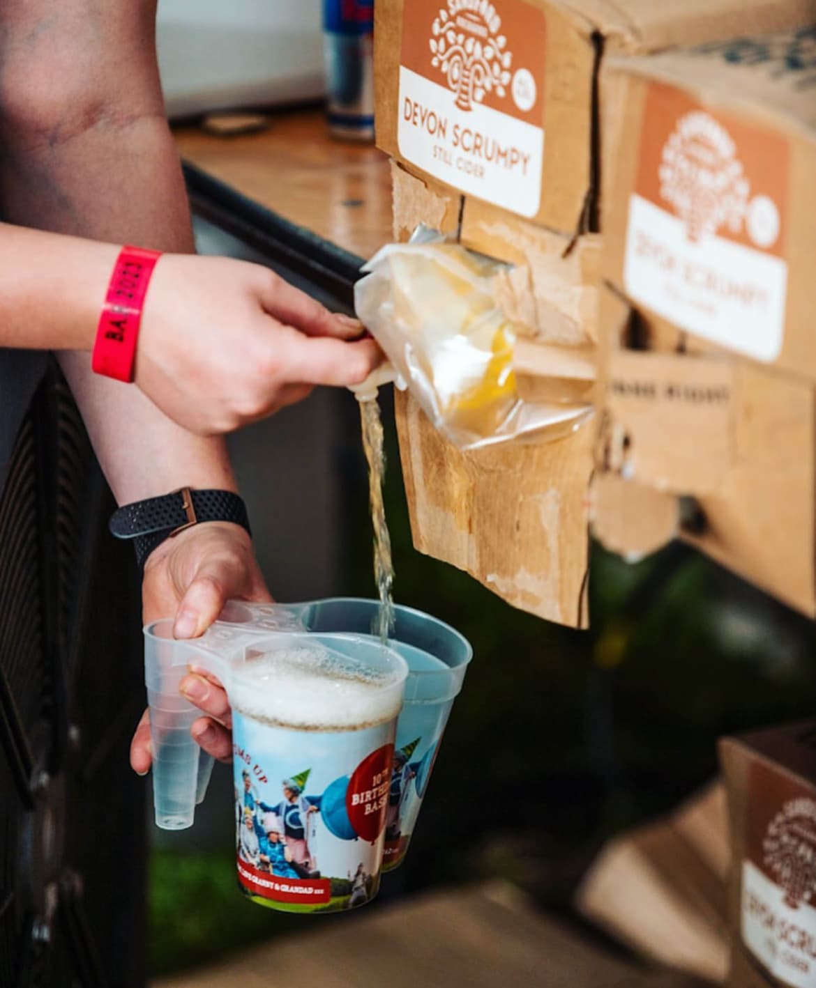 Custom printed wedding cups with bride and groom names