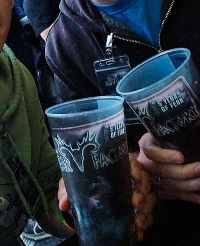 Vibrant printed festival cups in production